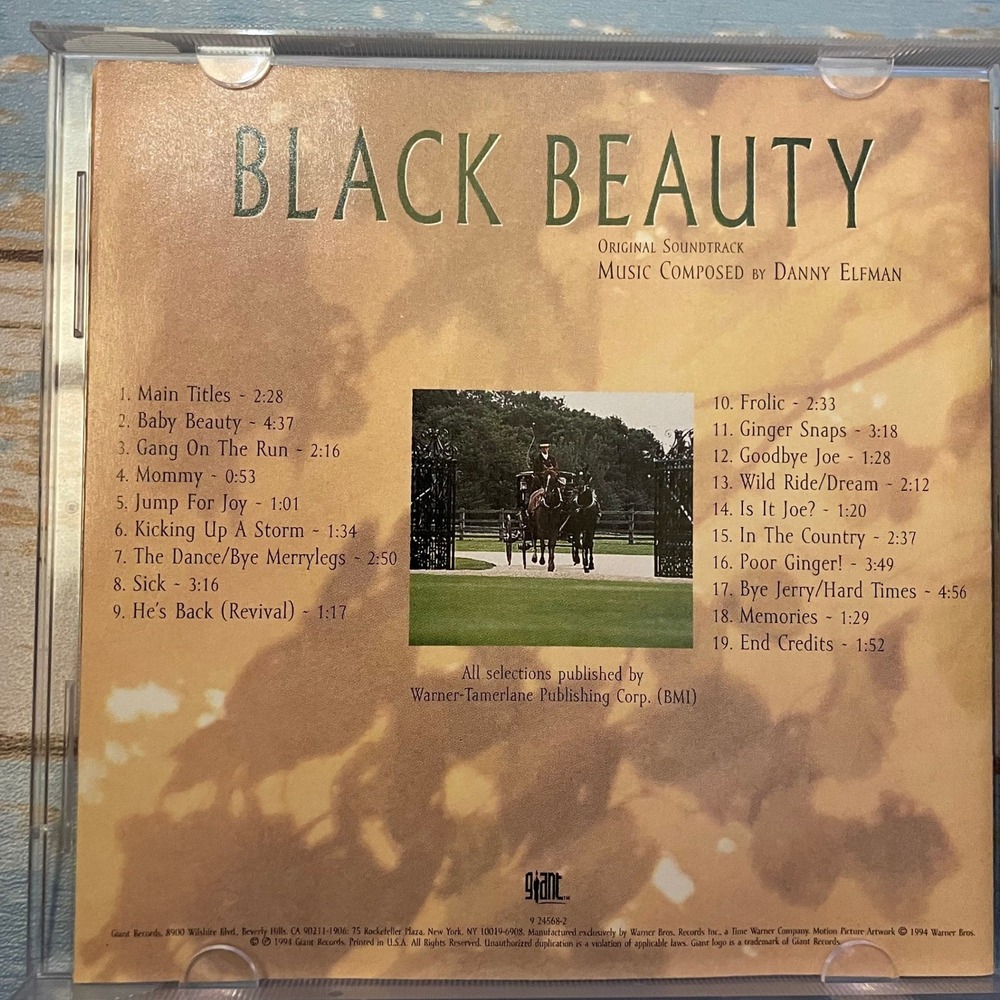 BLACK BEAUTY (Danny Elfman) OOP 1994 Giant Records Score Soundtrack CD FREE SHIP - Picture 4 of 6